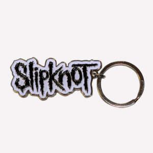 LLAVERO SLIPKNOT BLACK LOGO WHITE BORDER